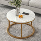 Slate Nesting Coffee Table Set No Distressing Round Coffee Table Set 20"L x 20"W x 15"H White Gold Clearhalo 'Coffee & Accent Tables' 'Coffee Tables' 'coffee_tables' 'furn' 'furn_coffee_tables' 'Furniture' 'Living Room Furniture' 6862933