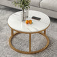 Slate Nesting Coffee Table Set No Distressing Round Coffee Table Set 24"L x 24"W x 15"H White Gold Clearhalo 'Coffee & Accent Tables' 'Coffee Tables' 'coffee_tables' 'furn' 'furn_coffee_tables' 'Furniture' 'Living Room Furniture' 6862934