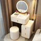 Mirror & 3 Drawers Wood Makeup Vanity Stone Top Dressing Table