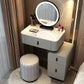 Mirror & 3 Drawers Wood Makeup Vanity Stone Top Dressing Table