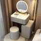 Mirror & 3 Drawers Wood Makeup Vanity Stone Top Dressing Table