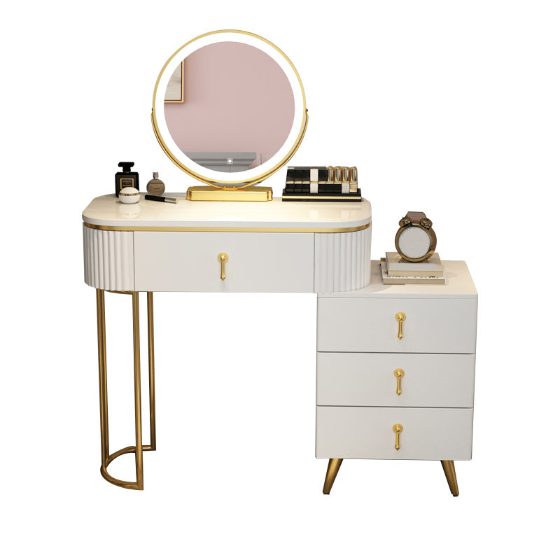 Mirrored Vanity Table and Stool Set Engineered Wood Vanity Desk