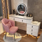Mirrored Vanity Table and Stool Set Engineered Wood Vanity Desk