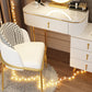 Mirrored Vanity Table and Stool Set Engineered Wood Vanity Desk
