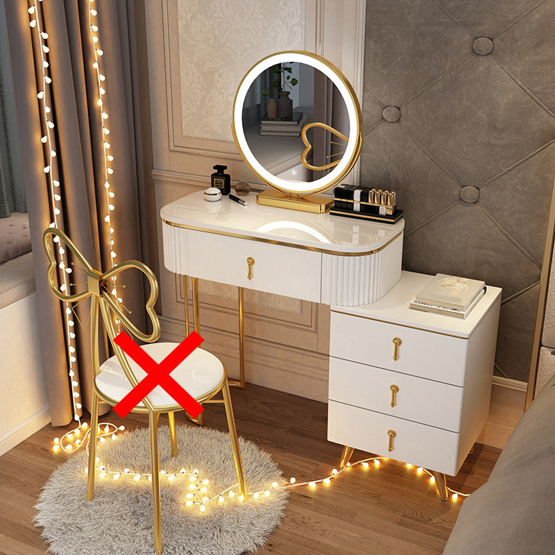 Mirrored Vanity Table and Stool Set Engineered Wood Vanity Desk