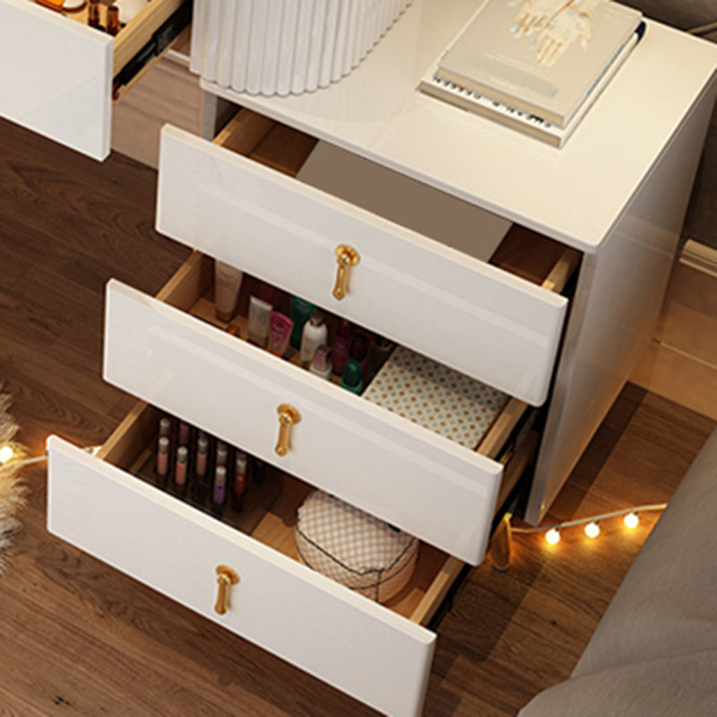 Mirrored Vanity Table and Stool Set Engineered Wood Vanity Desk