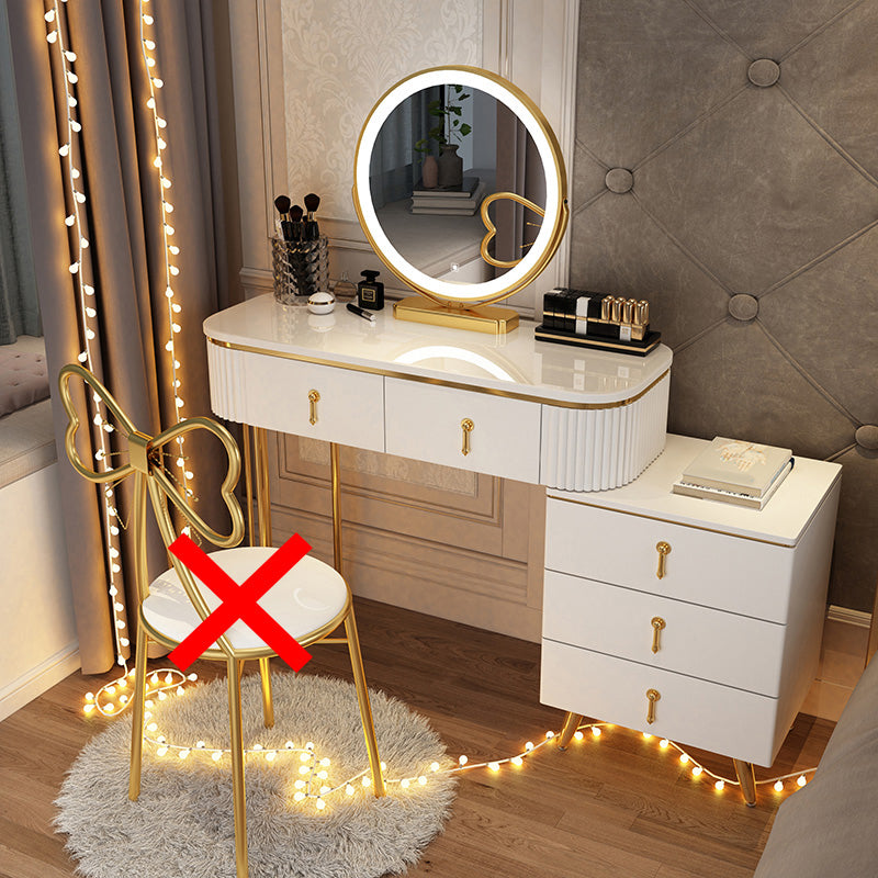 Mirrored Vanity Table and Stool Set Engineered Wood Vanity Desk