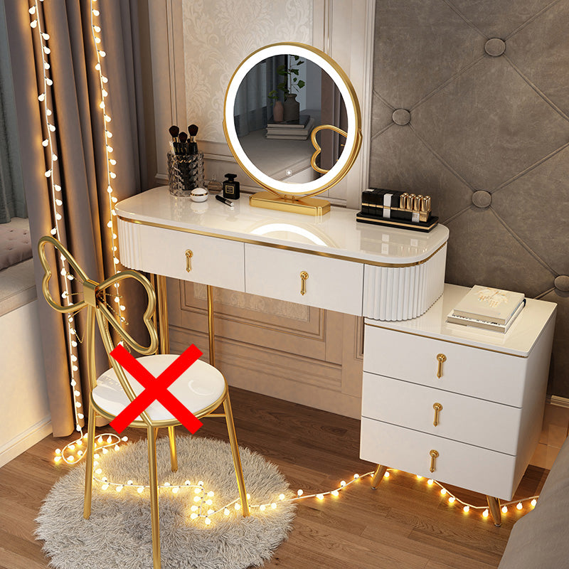 Mirrored Vanity Table and Stool Set Engineered Wood Vanity Desk