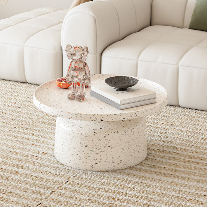 Modern Round Tray Top Cocktail Table Steel Pedestal Coffee Table Clearhalo 'Coffee & Accent Tables' 'Coffee Tables' 'coffee_tables' 'furn' 'furn_coffee_tables' 'Furniture' 'Living Room Furniture' 6863205
