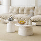 Modern Round Tray Top Cocktail Table Steel Pedestal Coffee Table 29.5"L x 29.5"W x 14"H + 20"L x 20"W x 18"H Clearhalo 'Coffee & Accent Tables' 'Coffee Tables' 'coffee_tables' 'furn' 'furn_coffee_tables' 'Furniture' 'Living Room Furniture' 6863213