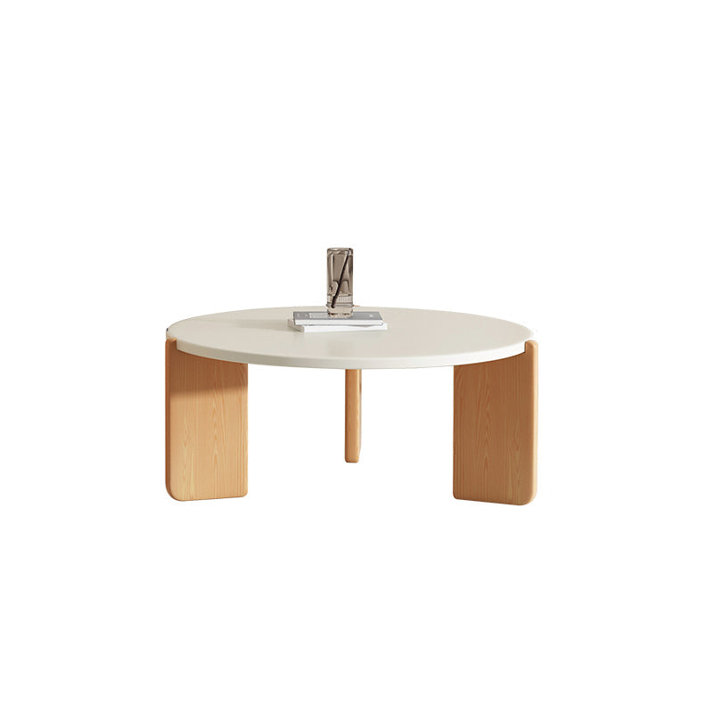 3 Legs Coffee Table Set Modern No Distressing Round Wood Coffee Table Clearhalo 'Coffee & Accent Tables' 'Coffee Tables' 'coffee_tables' 'furn' 'furn_coffee_tables' 'Furniture' 'Living Room Furniture' 6863221