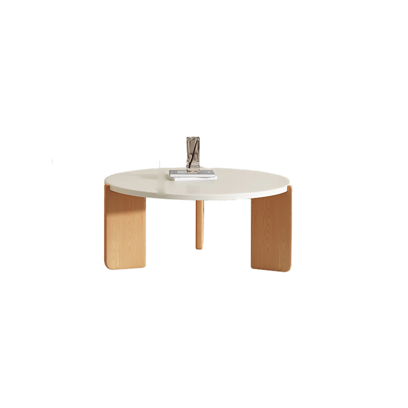 3 Legs Coffee Table Set Modern No Distressing Round Wood Coffee Table Clearhalo 'Coffee & Accent Tables' 'Coffee Tables' 'coffee_tables' 'furn' 'furn_coffee_tables' 'Furniture' 'Living Room Furniture' 6863224