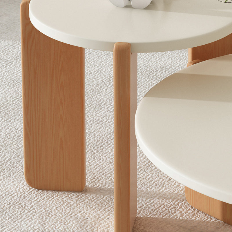 3 Legs Coffee Table Set Modern No Distressing Round Wood Coffee Table Clearhalo 'Coffee & Accent Tables' 'Coffee Tables' 'coffee_tables' 'furn' 'furn_coffee_tables' 'Furniture' 'Living Room Furniture' 6863225