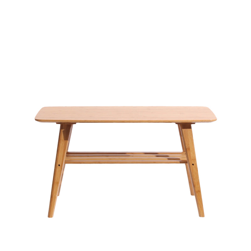4 Legs Coffee Table Modern Wood Oval Cocktail Table with Shelf 31.5"L x 21.7"W x 19.7"H Natural Clearhalo 'Coffee & Accent Tables' 'Coffee Tables' 'coffee_tables' 'furn' 'furn_coffee_tables' 'Furniture' 'Living Room Furniture' 6863235