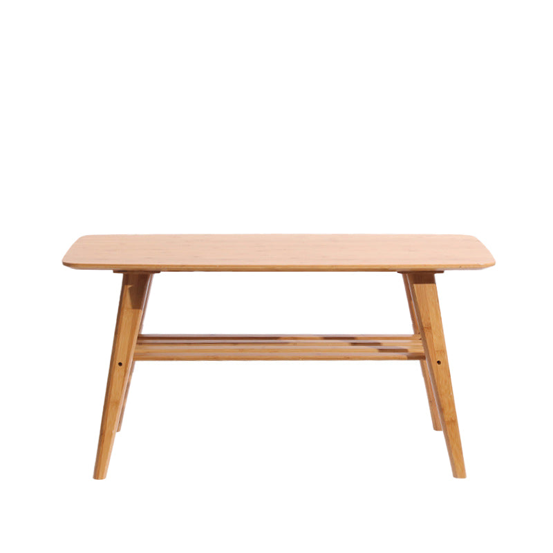 4 Legs Coffee Table Modern Wood Oval Cocktail Table with Shelf 39.5"L x 20"W x 20"H Natural Clearhalo 'Coffee & Accent Tables' 'Coffee Tables' 'coffee_tables' 'furn' 'furn_coffee_tables' 'Furniture' 'Living Room Furniture' 6863238