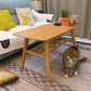 4 Legs Coffee Table Modern Wood Oval Cocktail Table with Shelf Clearhalo 'Coffee & Accent Tables' 'Coffee Tables' 'coffee_tables' 'furn' 'furn_coffee_tables' 'Furniture' 'Living Room Furniture' 6863239