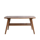 4 Legs Coffee Table Modern Wood Oval Cocktail Table with Shelf 39.5"L x 20"W x 20"H Brown Clearhalo 'Coffee & Accent Tables' 'Coffee Tables' 'coffee_tables' 'furn' 'furn_coffee_tables' 'Furniture' 'Living Room Furniture' 6863242