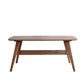 4 Legs Coffee Table Modern Wood Oval Cocktail Table with Shelf 47"L x 24"W x 20"H Brown Clearhalo 'Coffee & Accent Tables' 'Coffee Tables' 'coffee_tables' 'furn' 'furn_coffee_tables' 'Furniture' 'Living Room Furniture' 6863244