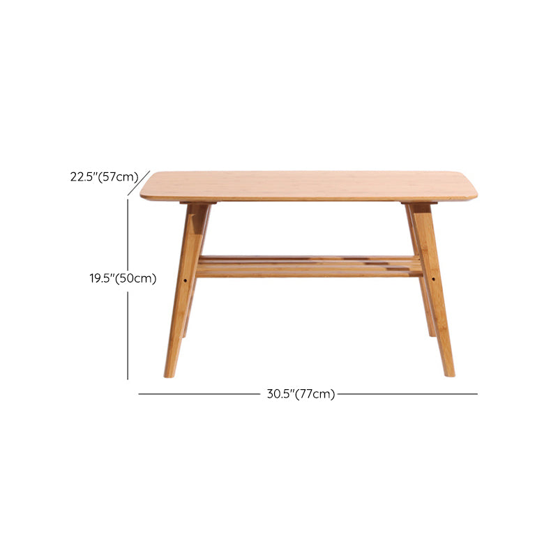 4 Legs Coffee Table Modern Wood Oval Cocktail Table with Shelf Clearhalo 'Coffee & Accent Tables' 'Coffee Tables' 'coffee_tables' 'furn' 'furn_coffee_tables' 'Furniture' 'Living Room Furniture' 6863256