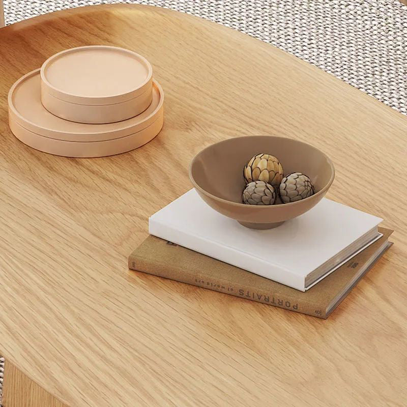 Contemporary Solid Wood Oval Cocktail Table Pedestal Coffee Table Clearhalo 'Coffee & Accent Tables' 'Coffee Tables' 'coffee_tables' 'furn' 'furn_coffee_tables' 'Furniture' 'Living Room Furniture' 6863262