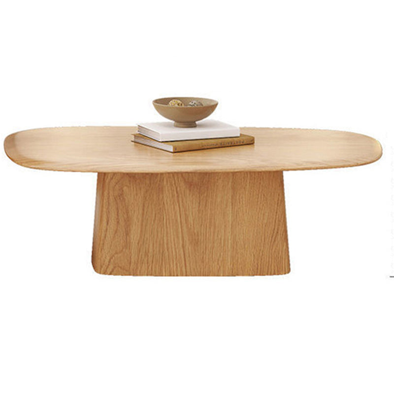 Contemporary Solid Wood Oval Cocktail Table Pedestal Coffee Table Clearhalo 'Coffee & Accent Tables' 'Coffee Tables' 'coffee_tables' 'furn' 'furn_coffee_tables' 'Furniture' 'Living Room Furniture' 6863267