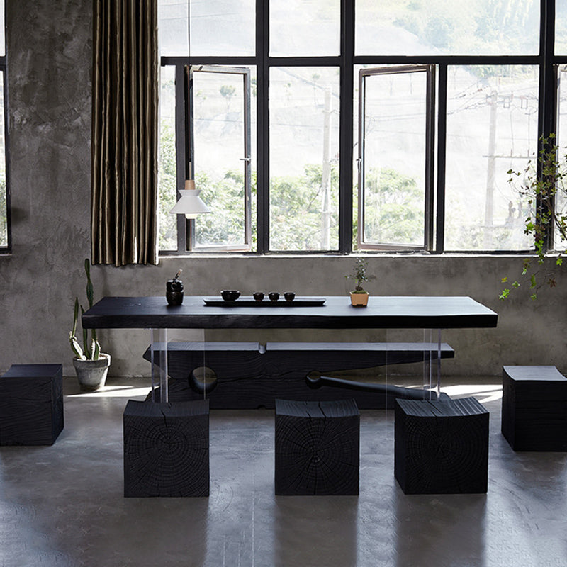 Modern 1/7 Pieces Dining Set Rectangle Pine Wood Dining Table for Kitchen