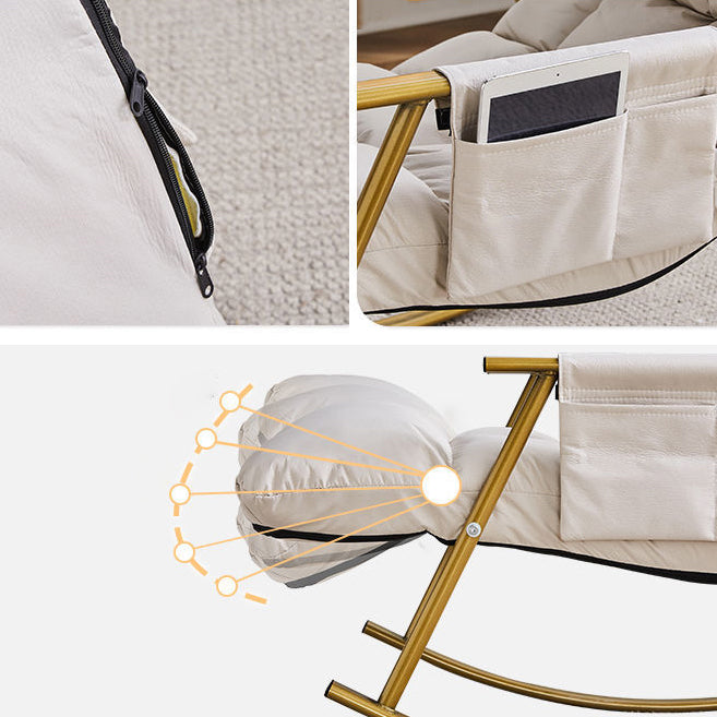 Glam Style Sofa Rocking Chair Indoor Rocking Chair with Cushion