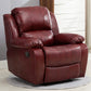 36.6" Wide Faux Leather Recliner Pillow Top Arm Recliner with Massage & USB Cord