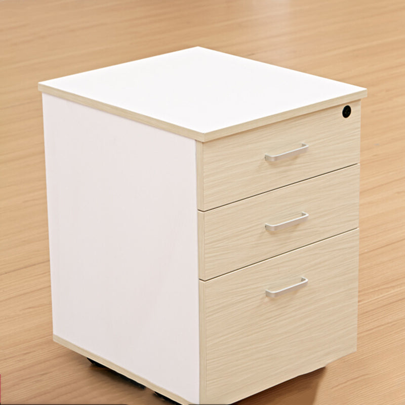 Contemporary File Cabinets Wood File Pedestal with Key Lock for Home Office Clearhalo 'Filing Cabinets' 'filling_cabinets' 'furn' 'furn_filling_cabinets' 'Furniture' 'Office Furniture' 6864136