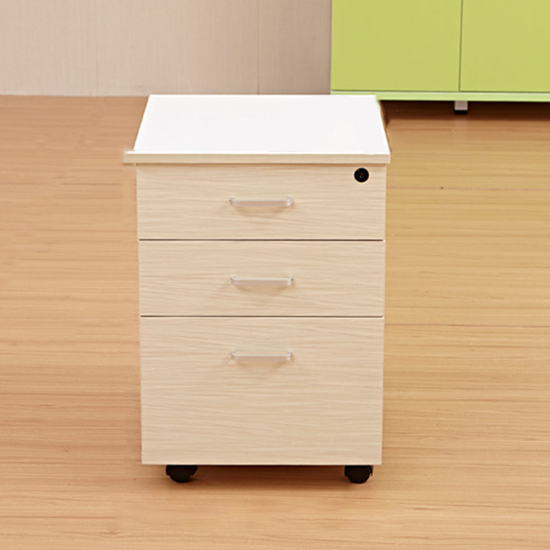 Contemporary File Cabinets Wood File Pedestal with Key Lock for Home Office Clearhalo 'Filing Cabinets' 'filling_cabinets' 'furn' 'furn_filling_cabinets' 'Furniture' 'Office Furniture' 6864138