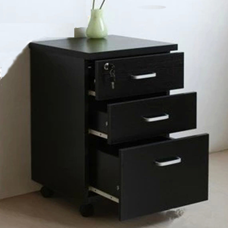 Contemporary File Cabinets Wood File Pedestal with Key Lock for Home Office Clearhalo 'Filing Cabinets' 'filling_cabinets' 'furn' 'furn_filling_cabinets' 'Furniture' 'Office Furniture' 6864140