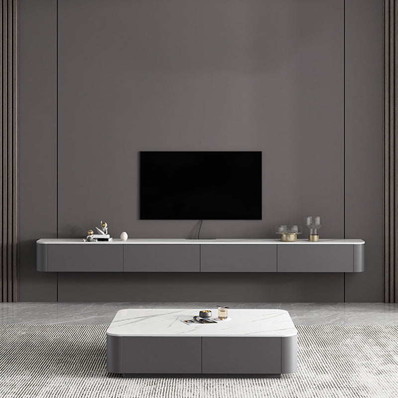 Console de support de rangement fermée, Console multimédia TV en pierre pour salon