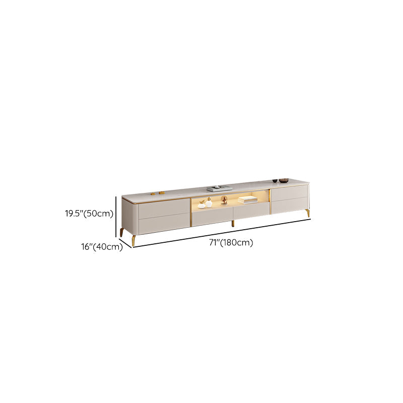 Glam Media Console Glass Open Shelving TV Stand for Living Room Clearhalo 'furn' 'furn_tv_stands_entertainment_centers' 'Furniture' 'Living Room Furniture' 'TV Stands & Entertainment Centers' 'TV Stands & Media Storage Furniture' 'tv_stands_entertainment_centers' 6865223