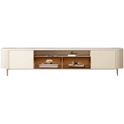 Glam Enclosed Storage Media Console Stone TV Stand for Living Room 71"L x 16"W x 21"H Clearhalo 'furn' 'furn_tv_stands_entertainment_centers' 'Furniture' 'Living Room Furniture' 'TV Stands & Entertainment Centers' 'TV Stands & Media Storage Furniture' 'tv_stands_entertainment_centers' 6865229
