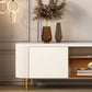 Glam Enclosed Storage Media Console Stone TV Stand for Living Room Clearhalo 'furn' 'furn_tv_stands_entertainment_centers' 'Furniture' 'Living Room Furniture' 'TV Stands & Entertainment Centers' 'TV Stands & Media Storage Furniture' 'tv_stands_entertainment_centers' 6865231