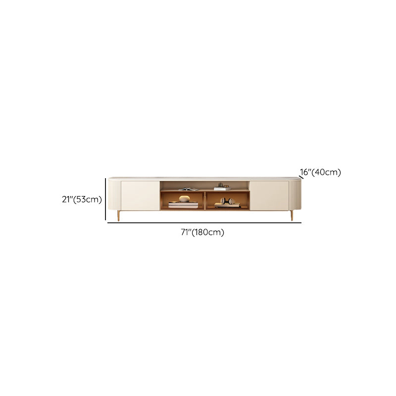 Glam Enclosed Storage Media Console Stone TV Stand for Living Room Clearhalo 'furn' 'furn_tv_stands_entertainment_centers' 'Furniture' 'Living Room Furniture' 'TV Stands & Entertainment Centers' 'TV Stands & Media Storage Furniture' 'tv_stands_entertainment_centers' 6865234