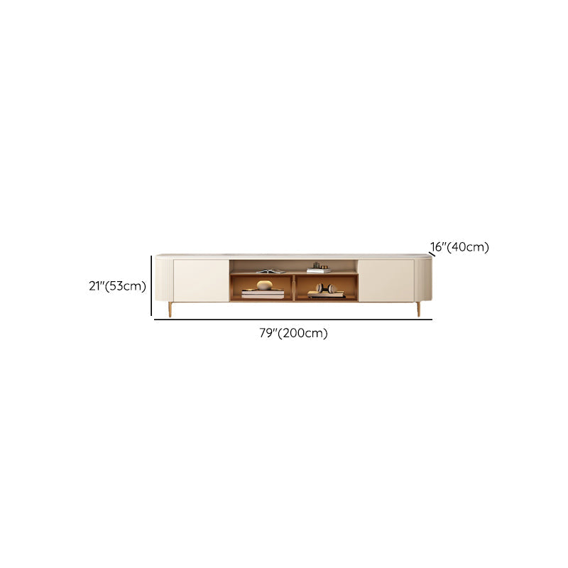 Glam Enclosed Storage Media Console Stone TV Stand for Living Room Clearhalo 'furn' 'furn_tv_stands_entertainment_centers' 'Furniture' 'Living Room Furniture' 'TV Stands & Entertainment Centers' 'TV Stands & Media Storage Furniture' 'tv_stands_entertainment_centers' 6865235