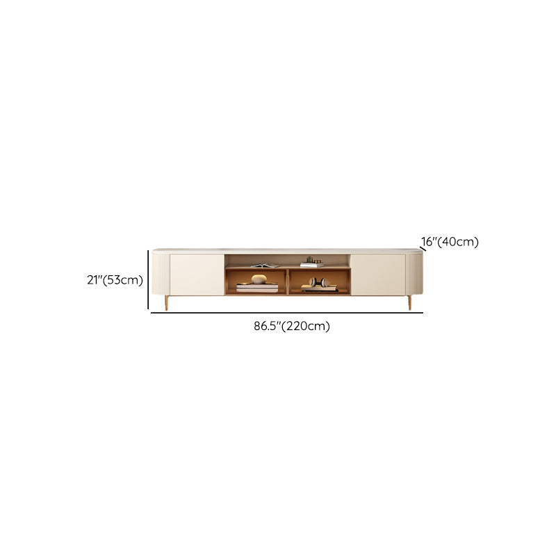 Glam Enclosed Storage Media Console Stone TV Stand for Living Room Clearhalo 'furn' 'furn_tv_stands_entertainment_centers' 'Furniture' 'Living Room Furniture' 'TV Stands & Entertainment Centers' 'TV Stands & Media Storage Furniture' 'tv_stands_entertainment_centers' 6865236