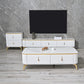 Glam, console multimediale di archiviazione chiusa, supporto TV in pietra con cassetti