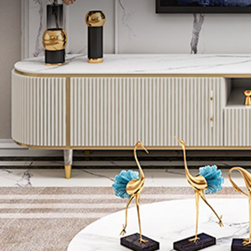 Glam Media Console Stone Enclosed Storage TV Stand for Living Room Clearhalo 'furn' 'furn_tv_stands_entertainment_centers' 'Furniture' 'Living Room Furniture' 'TV Stands & Entertainment Centers' 'TV Stands & Media Storage Furniture' 'tv_stands_entertainment_centers' 6865308