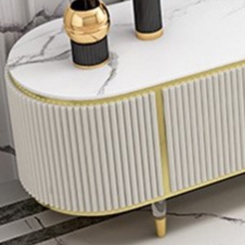 Glam Media Console Stone Enclosed Storage TV Stand for Living Room Clearhalo 'furn' 'furn_tv_stands_entertainment_centers' 'Furniture' 'Living Room Furniture' 'TV Stands & Entertainment Centers' 'TV Stands & Media Storage Furniture' 'tv_stands_entertainment_centers' 6865309