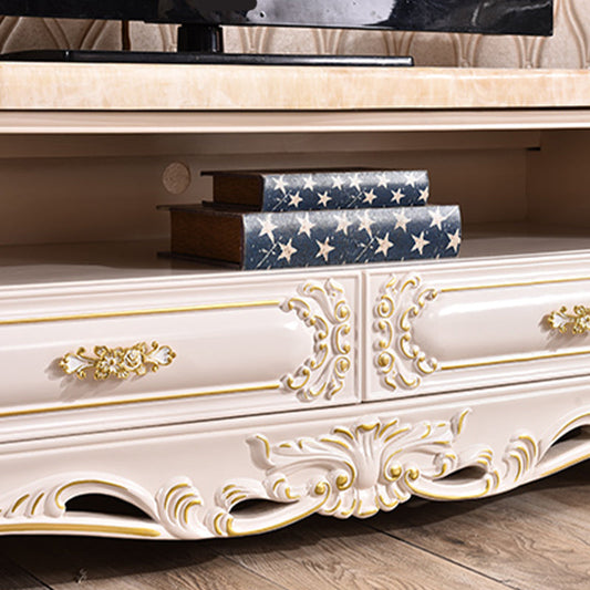 Console con console per supporto di archiviazione aperta glam tv media con cassetti