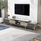 Glam Open Shelving Media Console Stone TV Stand with Drawers for Living Room 94"L x 13"W x 21"H Stone Clearhalo 'furn' 'furn_tv_stands_entertainment_centers' 'Furniture' 'Living Room Furniture' 'TV Stands & Entertainment Centers' 'TV Stands & Media Storage Furniture' 'tv_stands_entertainment_centers' 6865348