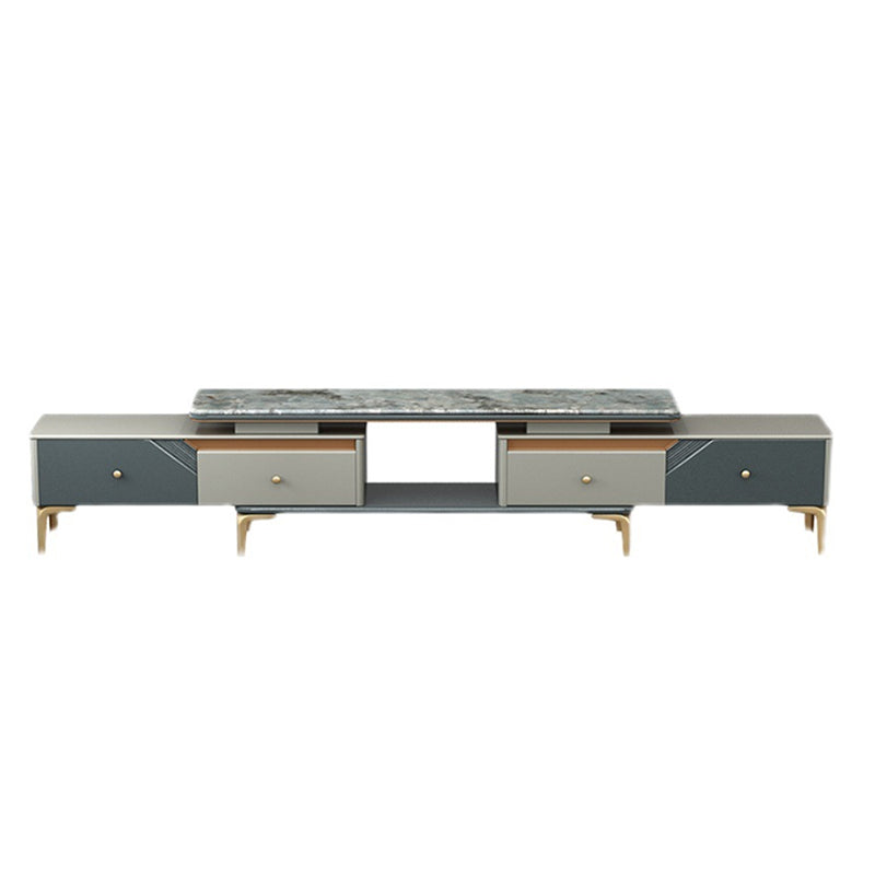 Glam Open Shelving Media Console Stone TV Stand with Drawers for Living Room Clearhalo 'furn' 'furn_tv_stands_entertainment_centers' 'Furniture' 'Living Room Furniture' 'TV Stands & Entertainment Centers' 'TV Stands & Media Storage Furniture' 'tv_stands_entertainment_centers' 6865352