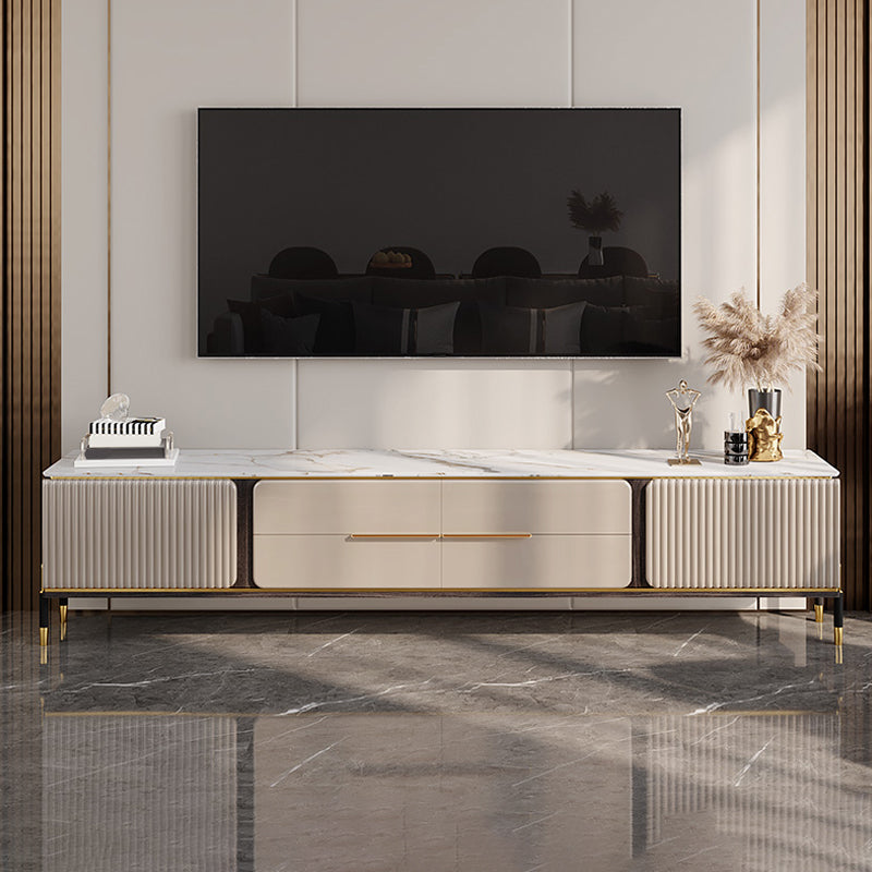 Modern Stand Console Enclosed Storage TV Media Console with Drawers 79"L x 16"W x 19"H Clearhalo 'furn' 'furn_tv_stands_entertainment_centers' 'Furniture' 'Living Room Furniture' 'TV Stands & Entertainment Centers' 'TV Stands & Media Storage Furniture' 'tv_stands_entertainment_centers' 6865367