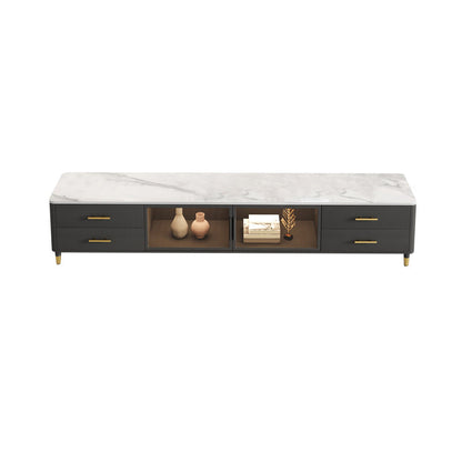 Enclosed Storage Stand Console Glam TV Media Console with 4 Drawers White Clearhalo 'furn' 'furn_tv_stands_entertainment_centers' 'Furniture' 'Living Room Furniture' 'TV Stands & Entertainment Centers' 'TV Stands & Media Storage Furniture' 'tv_stands_entertainment_centers' 6865391