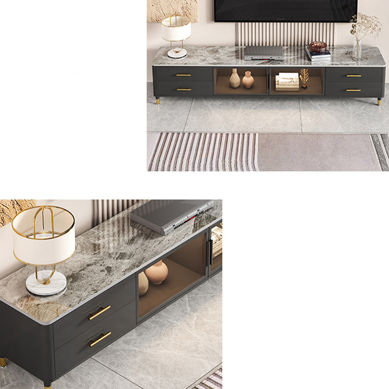 Enclosed Storage Stand Console Glam TV Media Console with 4 Drawers Clearhalo 'furn' 'furn_tv_stands_entertainment_centers' 'Furniture' 'Living Room Furniture' 'TV Stands & Entertainment Centers' 'TV Stands & Media Storage Furniture' 'tv_stands_entertainment_centers' 6865397