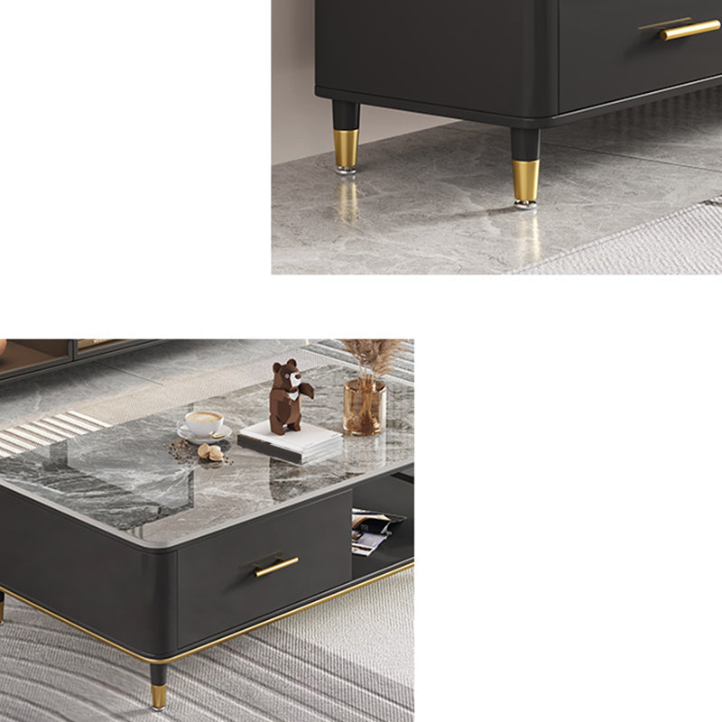 Enclosed Storage Stand Console Glam TV Media Console with 4 Drawers Clearhalo 'furn' 'furn_tv_stands_entertainment_centers' 'Furniture' 'Living Room Furniture' 'TV Stands & Entertainment Centers' 'TV Stands & Media Storage Furniture' 'tv_stands_entertainment_centers' 6865398