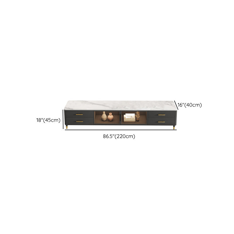 Enclosed Storage Stand Console Glam TV Media Console with 4 Drawers Clearhalo 'furn' 'furn_tv_stands_entertainment_centers' 'Furniture' 'Living Room Furniture' 'TV Stands & Entertainment Centers' 'TV Stands & Media Storage Furniture' 'tv_stands_entertainment_centers' 6865404