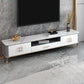 Glam Open Shelving Media Console Stone TV Stand with Drawers 79"L x 14"W x 18"H Clearhalo 'furn' 'furn_tv_stands_entertainment_centers' 'Furniture' 'Living Room Furniture' 'TV Stands & Entertainment Centers' 'TV Stands & Media Storage Furniture' 'tv_stands_entertainment_centers' 6865430